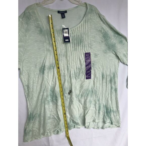 BANDOLINO Women's Light Harvest Blouse 2XL Faded Daniella Top Roll Tab Sleeve - Picture 7 of 8